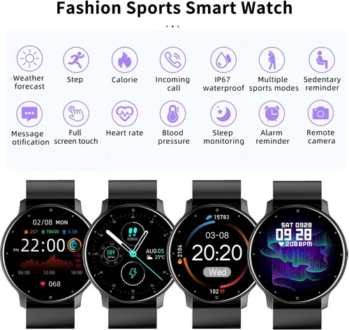 Miniatura 3 de Reloj inteligente para TCL 20 A 5G – Relojes de seguimiento de actividad física para hombres y mujeres, IP67 resistente al agua con pantalla táctil