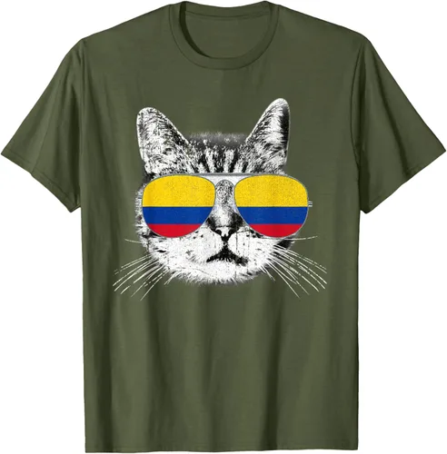 Miniatura 51 de Camisa de bandera de Colombia, orgullo colombiano, gato, hombres, mujeres, niños, camiseta de regalo