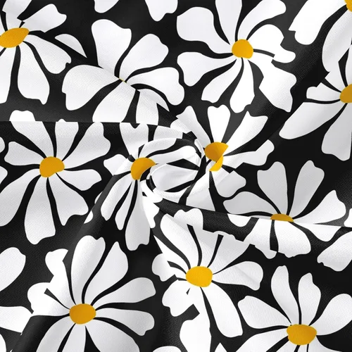 Miniatura 4 de Litabel Cortina de Ducha Pequeña para Cabina 36 x 72 pulgadas, Cortina de Ducha Estrecha de Tela Floral de Media Margarita para Baño Femenino, Juego