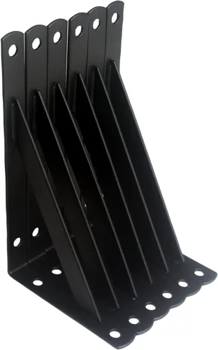 Miniatura 9 de Paquete de 16 soportes de estante resistentes negros de 20 pulgadas de largo x 12 pulgadas de alto con tornillos, soportes de estante de metal