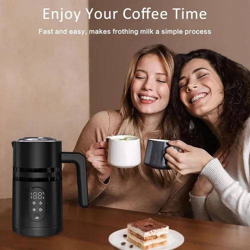 Miniatura 2 de Espumador de leche, vaporizador de leche eléctrico 4 en 1 para café con pantalla de temperatura, calentador de leche automático desmontable