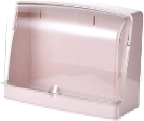 Miniatura 3 de FMURY - Percha de pared para baño, a prueba de polvo e impermeable, con solapa transparente, caja de almacenamiento para cosméticos, estante de Negro