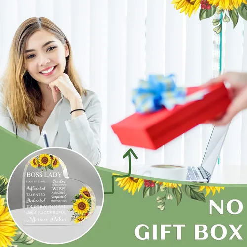 Miniatura 7 de Yalikop Regalos de jefa, regalos para mujer de 4 x 4 x 0.6 pulgadas, acrílico para escritorio, oficina, citas inspiradoras, recuerdo y pisapapeles