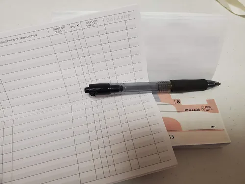 Miniatura 4 de Registro de chequera, fabricado en los EE. UU., Registros de cheques para registros personales y de transacciones en blanco para bancos personales
