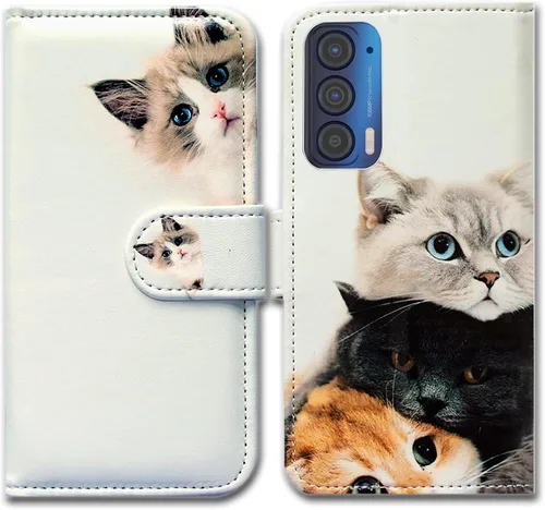 Miniatura 21 de Bcov Funda para Motorola Edge 2021, funda de piel con tapa para teléfono móvil con ranura para tarjeta y soporte para Motorola Moto Edge 2021