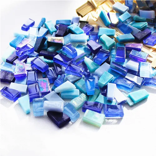 Miniatura 6 de Azulejos de mosaico de cristal irregulares de 1.1 libras, mosaico pequeño, pasatiempos para niños, manualidades de cristal hechas a mano