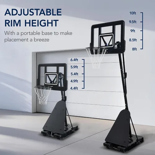 Miniatura 4 de Best Choice Products Aro de baloncesto regulador ajustable, portería portátil con tablero inastillable, retorno de bola, gel base