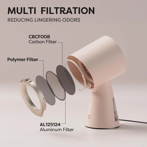 Miniatura 2 de CIARRA Campana extractora portátil, campana extractora de escritorio con ventilador de escape de 2 velocidades, filtro de aluminio desmontable, taza