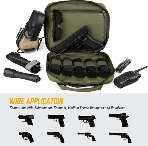 Miniatura 6 de LIVANS Bolsa táctica para pistola de pistola, estuche para pistola suave, bolsa de almacenamiento de transporte para pistola cuadrada, bolsa