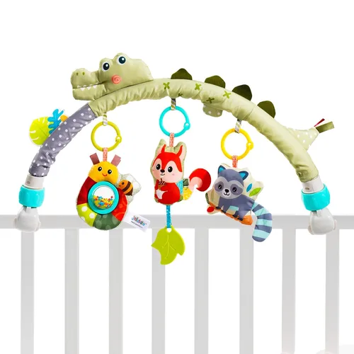 Jollybaby Moisés cochecito móvil de juguete para bebé de 0 a 6 a 12 meses, juguete colgante de arco con clip para bebé, juguete Montessori sensorial