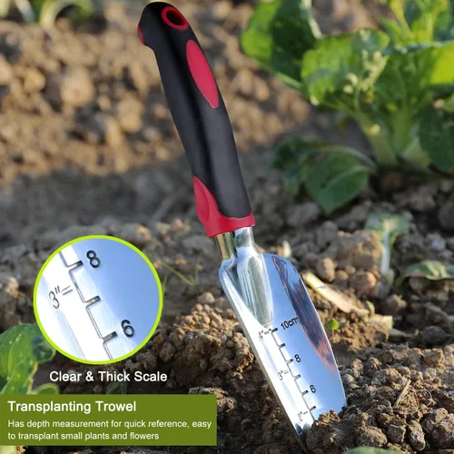 Miniatura 7 de FANHAO Herramientas de jardinería resistentes de 3 piezas + varita de manguera de jardín con control de pulgar
