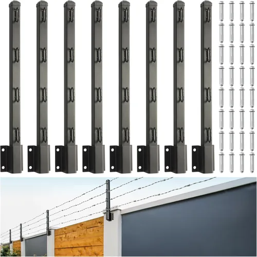 Extensor de poste de valla, alambre de púas de 23.5 pulgadas, brazo extendido, para cercas exteriores para aumentar la altura, proteger la