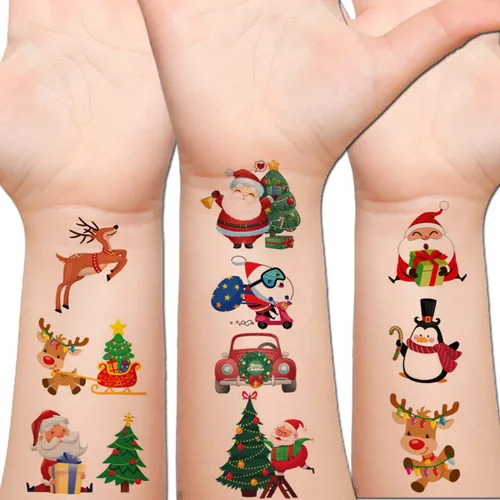 240 tatuajes temporales de Navidad para niños, 20 hojas de tatuajes falsos de Navidad para niñas y niños, regalos de fiesta de Navidad, decoración
