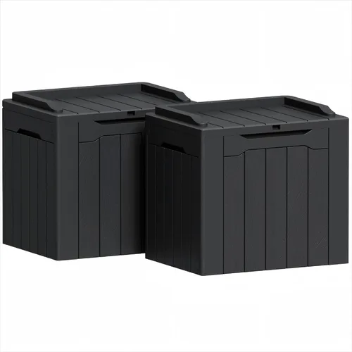 Miniatura 26 de Greesum Caja de resina de 31 galones para todo tipo de clima, cajas de almacenamiento al aire libre para juegos de muebles de patio, juguetes al