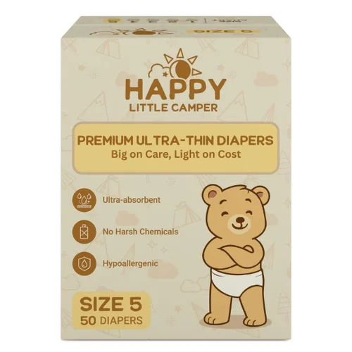 Miniatura 34 de Happy Little Camper Pañales desechables naturales para bebés, ultraabsorbentes, talla 1 - hipoalergénicos, sin perfume y sin cloro (200 unidades)