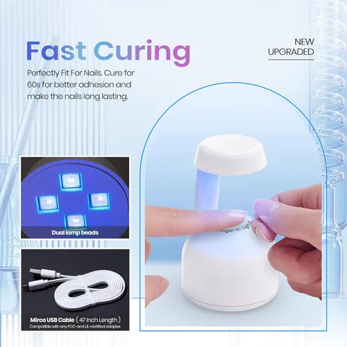Miniatura 5 de Beetles - Mini luz UV para uñas de gel, curado flash, innovador con sensor inteligente para un sistema de extensión fácil y rápido, luz LED UV