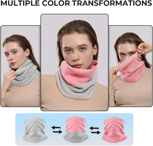 Miniatura 4 de WTACTFUL Conjunto de gorro holgado de invierno y bufanda térmica de doble capa, para hombres y mujeres, esquí, snowboard, al aire libre