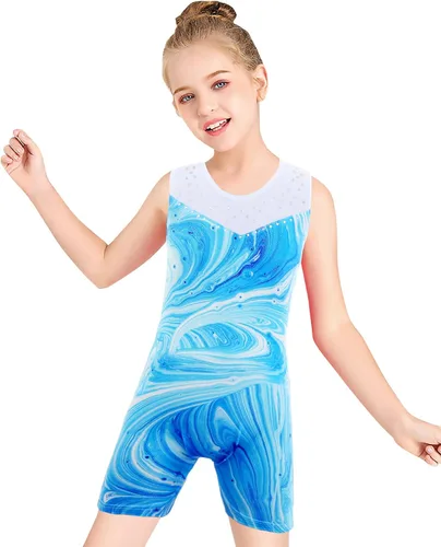 Miniatura 3 de Leotardos de gimnasia para niñas, mallas de baile para niñas pequeñas, ropa de baile atlética y brillante con diseño de sirena, unicornio