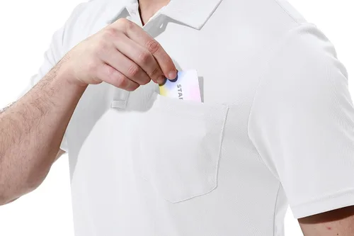 Miniatura 5 de YSENTO Camisas polo de manga corta con cuello y bolsillo para hombre
