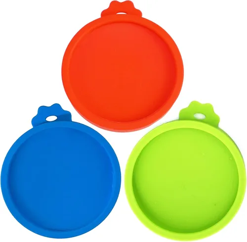 Miniatura 7 de Yobbai Tapas pequeñas para latas de comida para gatos de 3 onzas y 2.5 onzas, cubiertas de silicona de grado alimenticio, codificadas por colores 9
