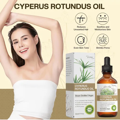 Miniatura 2 de Aceite Cyperus Rotundus: Depilación Aceite de ciprés Reductor del Crecimiento del Cabello Facial Cuerpo Cuidado de la Piel para Mujeres Hombres 2
