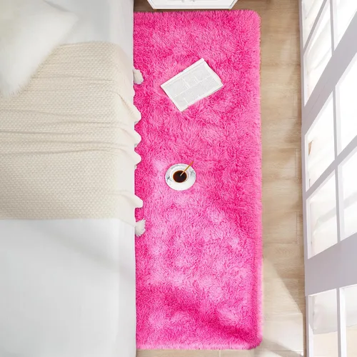 Miniatura 2 de Foxmas Alfombra Runner Suave para Dormitorio y Sala de Estar, 2x6 Pies Alfombras de Área Esponjosas Shag Alfombra de Cabecera para Habitación