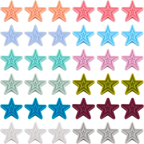 Miniatura 21 de Craftdady 20 cuentas de números de silicona de 0.531 in, números blancos y negros, 0-9, cuentas focales redondas para bolígrafos, manualidades