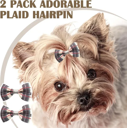 Miniatura 6 de PUPTECK Juego de collar y bandana para perro, paquete de 3 pinzas ajustables para el pelo de mascotas con pajarita y campanas, piel sintética suave