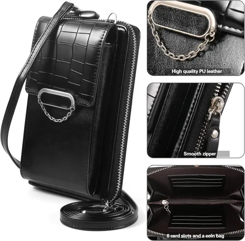Miniatura 4 de Small Crossbody Cell Phone Bag Wallet Purse with Card Slots for Women Compatible for iPhone 17 Pro Air Galaxy S26+