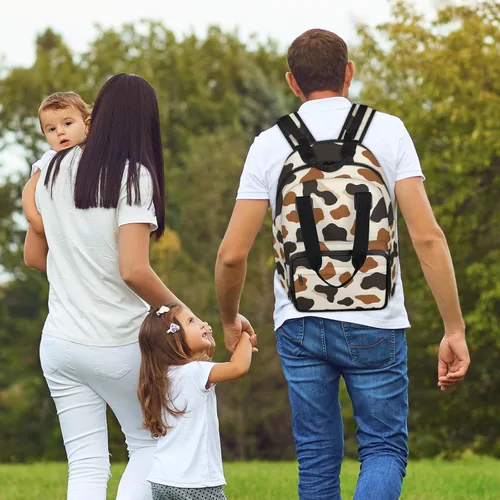 Miniatura 7 de Animal Cow Print Diaper Bag Backpack for Travel, Waterproof Diaper Bag with Insulated Bottle Pockets & USB Port, Large Capacity Baby Bag for Moms &