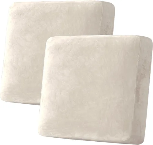 H.VERSAILTEX - Funda de cojín elástica de terciopelo para sofá, funda de cojín de felpa para silla, sofá de dos asientos, protector de muebles para