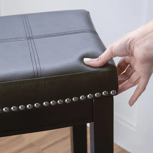 Miniatura 10 de Linon Claridge Taburete de bar, de 32 pulgadas., Madera, Negro