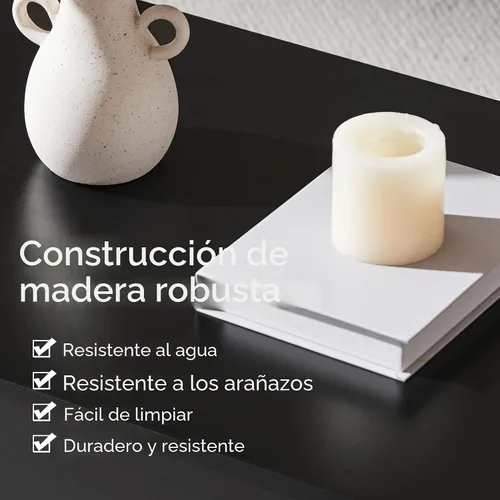 Miniatura 7 de Yaheetech Mesa de café de madera, mesa de centro con estante de almacenamiento oculto grande, mesa de comedor con superficie elevada para sala