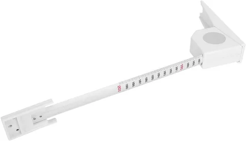 Miniatura 7 de Medición de altura, medidor de estatura de crecimiento montado en la pared, cinta métrica de altura de metal retráctil para niños y adultos (blanco)