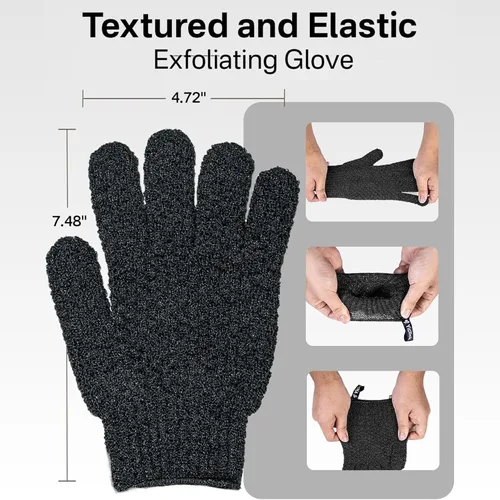 Miniatura 7 de Yiclick Guantes exfoliantes pesados, exfoliante corporal para baño y ducha, exfoliante corporal para removedor de piel muerta, esponja exfoliante