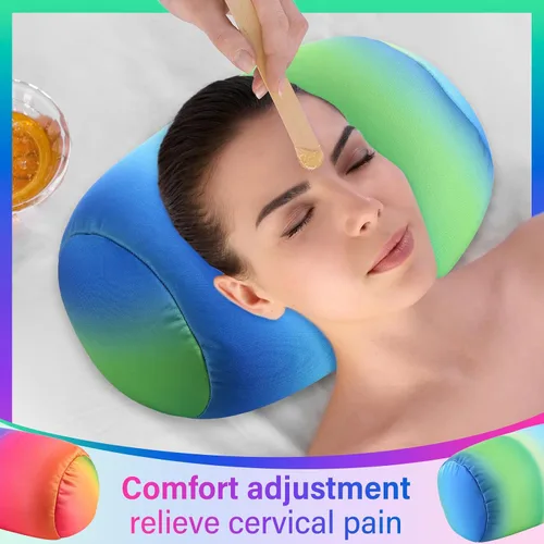 Miniatura 5 de Barydat 2 almohadas de microcuentas de microcuentas para el cuello de 11.4 x 6.3 pulgadas, soporte corporal, almohada cilíndrica de microcuentas