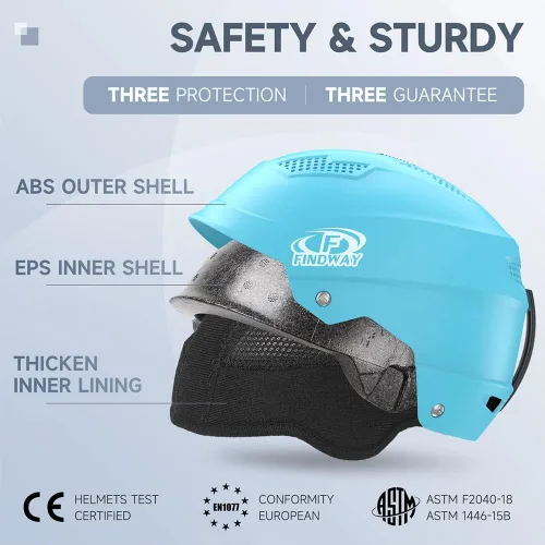 Miniatura 4 de Findway Casco de esquí profesional, casco de snowboard compatible con gafas, [forro extraíble y certificado de seguridad] a prueba de golpes y Negro