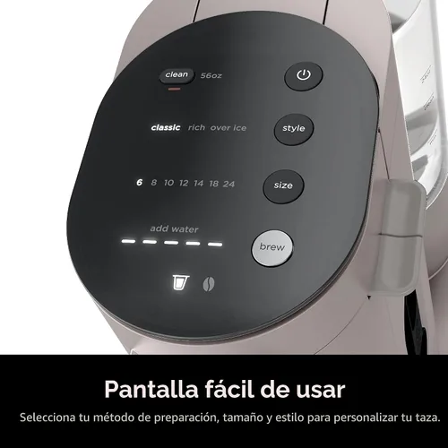 Miniatura 7 de Ninja Pods & Grounds Cafetera de una sola porción, compatible con cápsulas K-Cup, prepara molidos, diseño compacto, depósito de 56 oz, tamaños