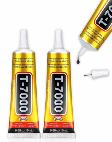 ALECPEA Upgrade T-7000 Pegamento adhesivo negro - 2 piezas de 15 ml | Adhesivo impermeable de alto rendimiento para reparaciones de precisión, 2