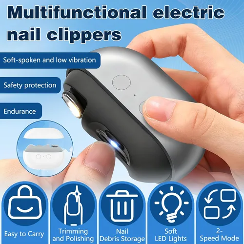 Miniatura 5 de Easyclip - Cortauñas inteligente, 2026, nuevo 3 en 1, EasyClip inteligente, para personas mayores, cortaúñas automático con luz LED y almacenamiento