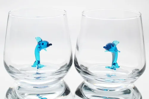Miniatura 6 de Vaso de Vidrio 3D para Beber con Linda Figurita de Animal Adentro, Figura de Foca de Vidrio Soplado a Mano Dentro de la Taza, Vaso sin Pie