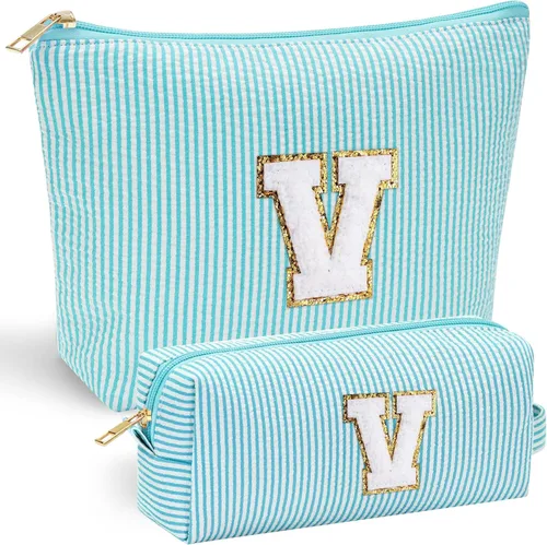 Miniatura 149 de YOOLIFE Regalos del Día de la Madre para mujeres, bolsa de maquillaje con inicial, bolsa de cosméticos, bolsa de maquillaje de viaje, regalos Rosado