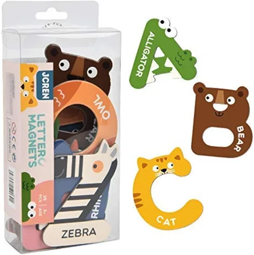JCREN Juguete de letras magnéticas jumbo de animales del alfabeto, imanes para nevera, alfabeto ABC mayúsculas, juego de juguetes para aprendizaje