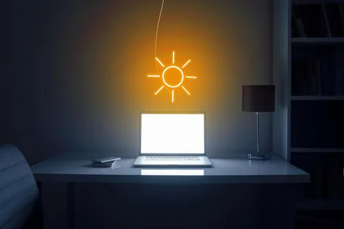 Miniatura 5 de AdvPro Muestra brillante del neón del silicón LED de la flexión de la decoración del sitio del sol - azul - st16s33-fnu0012-b