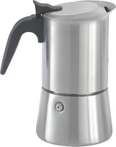 Olla grande Moka de 10.14 oz / 10.1 fl oz, máquina de cocina de acero inoxidable 304, cafetera italiana con capacidad de 4-6 tazas, válvula doble,
