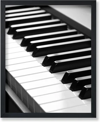 Poster Master Póster de teclado de piano, impresión de piano, impresión de fotografía, arte en blanco y negro, diseño de música de instrumentos,