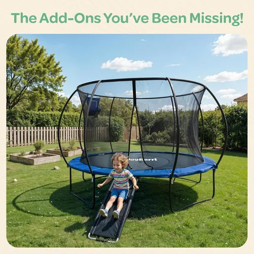 Miniatura 2 de Trampolín para niños y adultos – Trampolín de 8 pies, 10 pies, 12 pies, 14 pies con red, con rociador adicional y luces LED, certificado ASTM