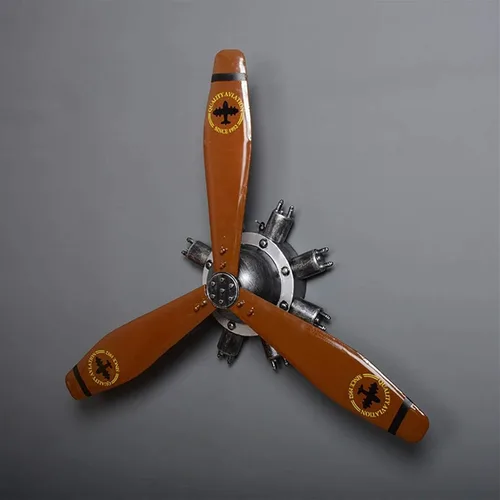 Miniatura 7 de Decoración de pared, KTV Aircraft Hélice de pared, hélice mecánica de montaje en pared de estilo retro industrial, escultura de pared de hierro 3D