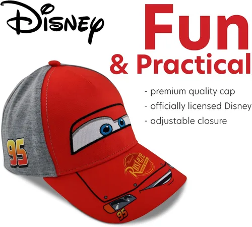Miniatura 3 de Disney Pixar Boys Cars Lightning McQueen Hat - Piston Cup Baseball Cap ToddlerBoy