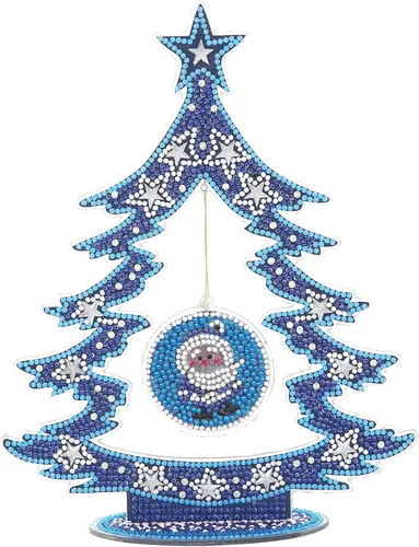 Miniatura 12 de YEESAM Art Kit de pintura de diamantes de imitación para árbol de Navidad, luminoso, árbol de Navidad y mesa de Papá Noel, 10.6 pulgadas, decoración